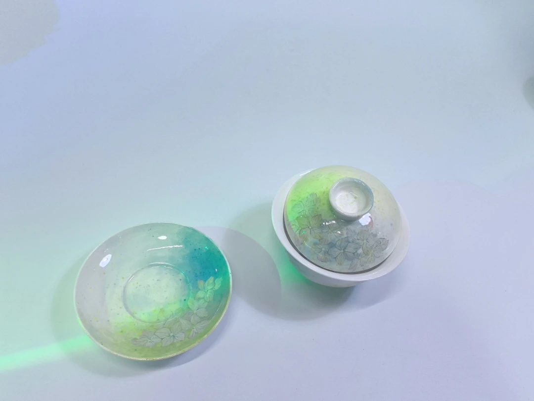 绿色调绣球花主人杯