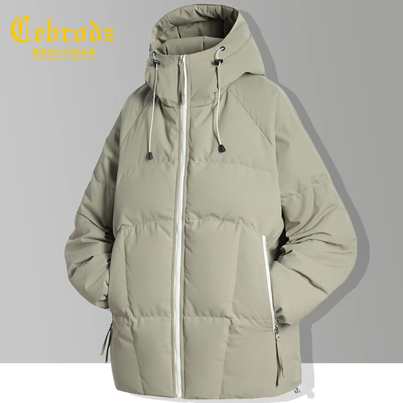 法国Cebrodz户外加厚连帽羽绒服男外套高级感秋冬保暖外套中年男