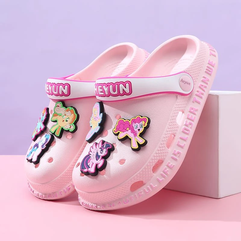 小马宝莉儿童洞洞鞋女童拖鞋夏季新款防滑凉鞋宝宝女孩外穿沙滩鞋