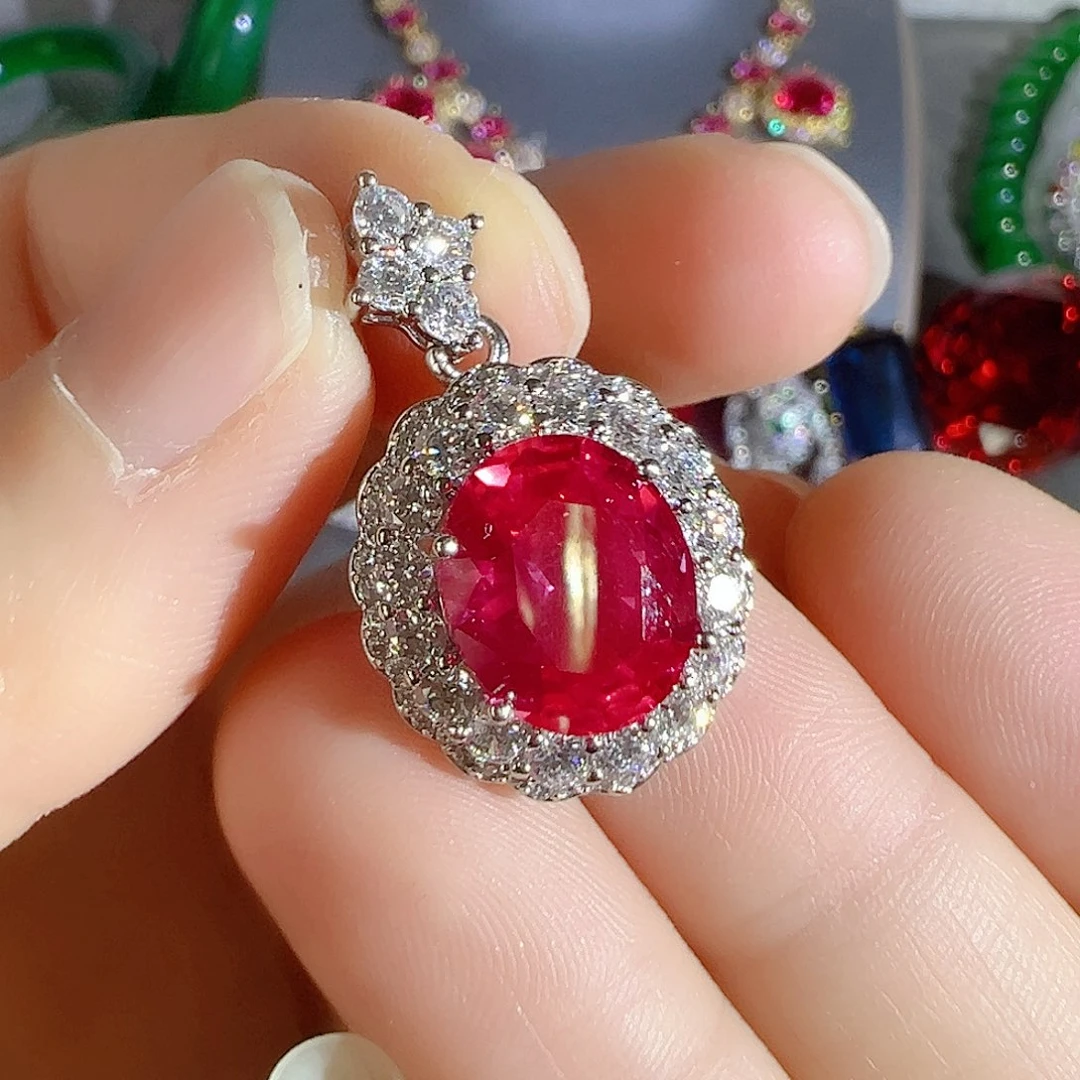 花岗石钨合金红色蓝色吊坠