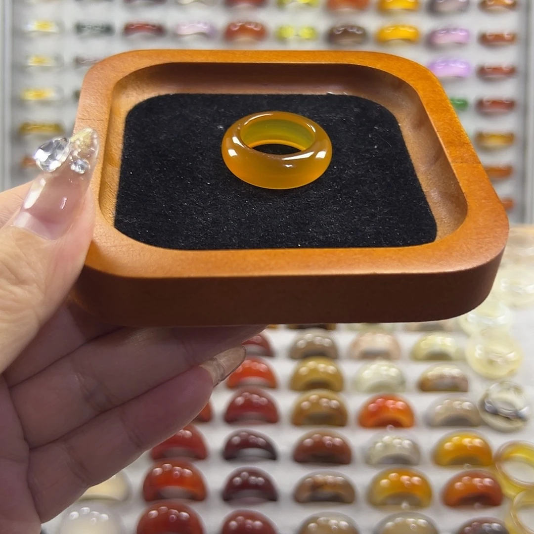 玛瑙/玉髓未镶嵌戒指B10不退换18.1港18