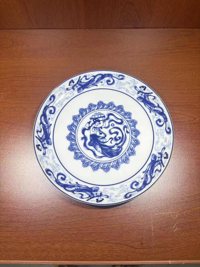 景德镇陶瓷/人民瓷厂柴窑青花舞女盘