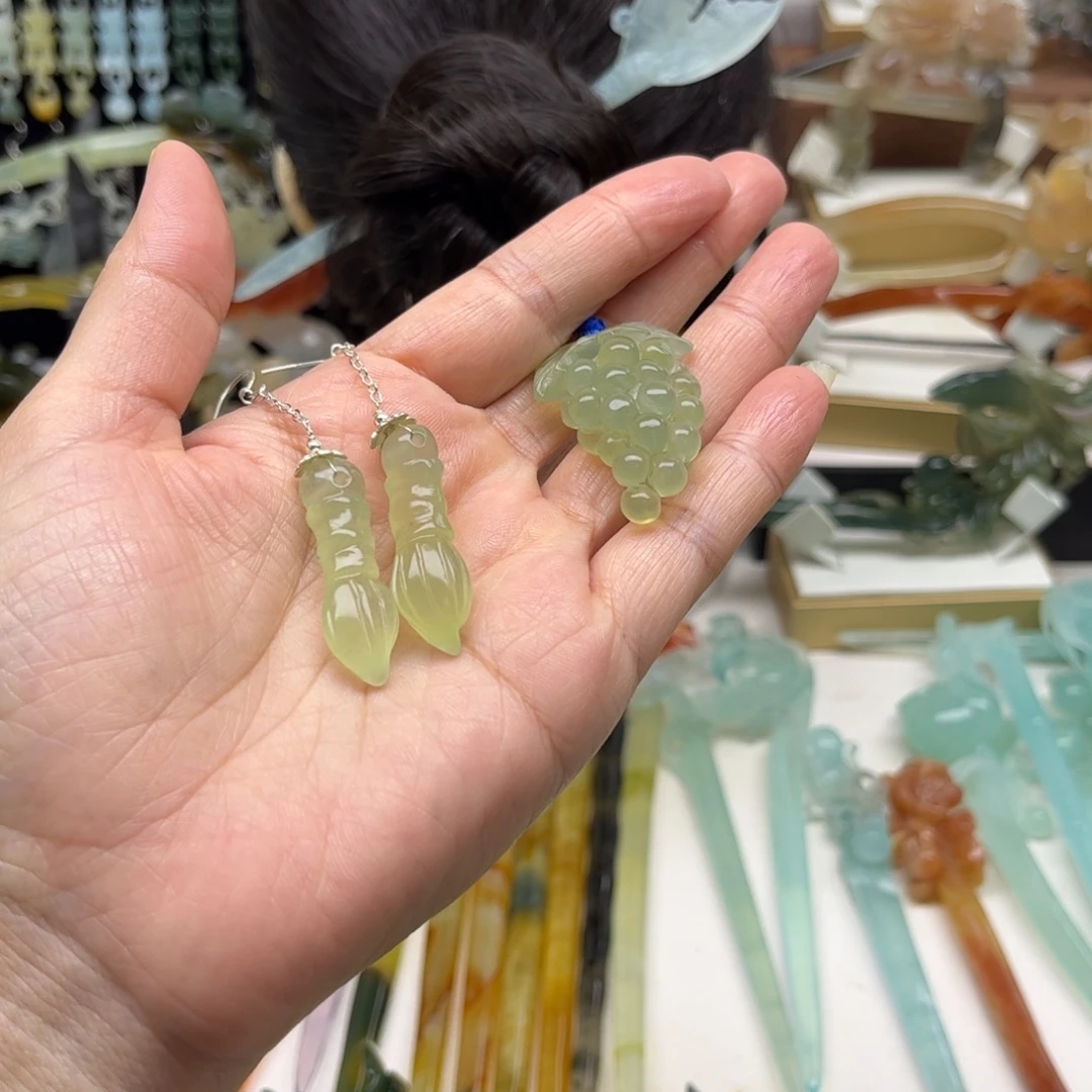 未镶嵌蛇纹石玉发簪