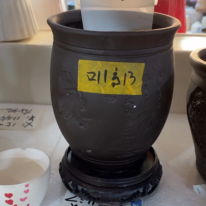 摆件陶盆有孔 微瑕介意勿拍