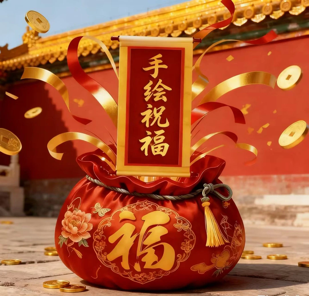 【手绘】生肖挂饰福袋手机贴