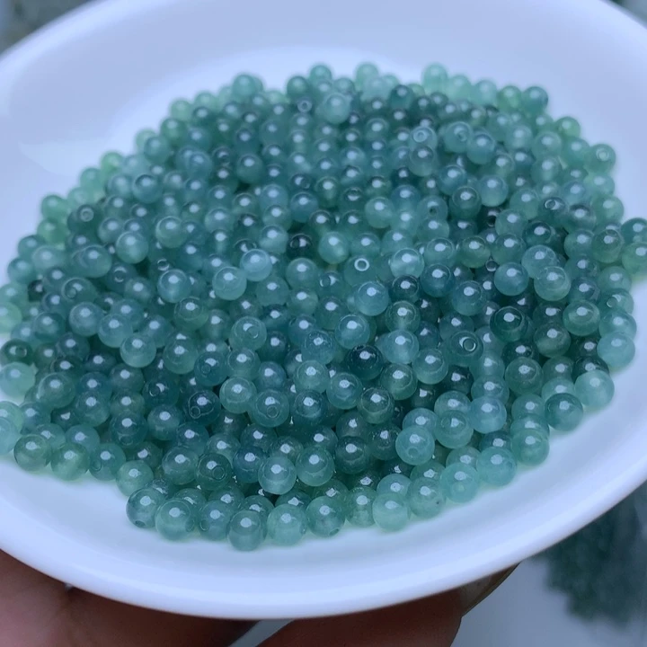 翡翠散珠卡4冰透蓝水50个单圈