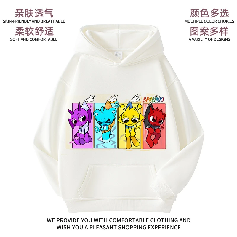 新款音乐节奏盒子游戏周边儿童Sprunki卫衣衣服加绒连帽百搭上衣