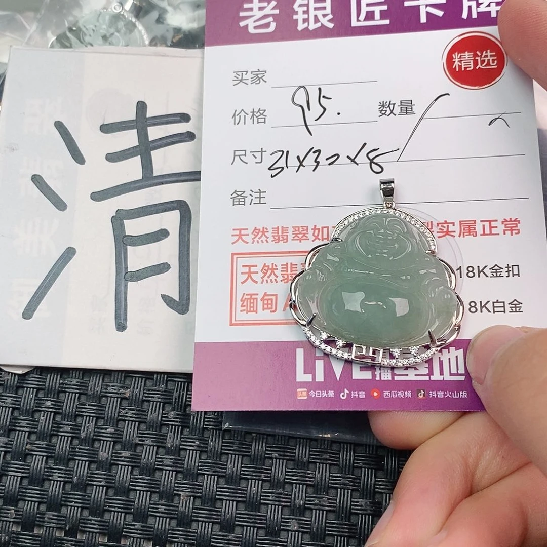 翡翠银S925镶嵌颈饰┈***瘦