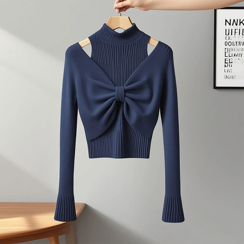 今年流行漂亮法式轻奢长袖针织衫女秋季新款小众减龄显瘦毛衣上衣