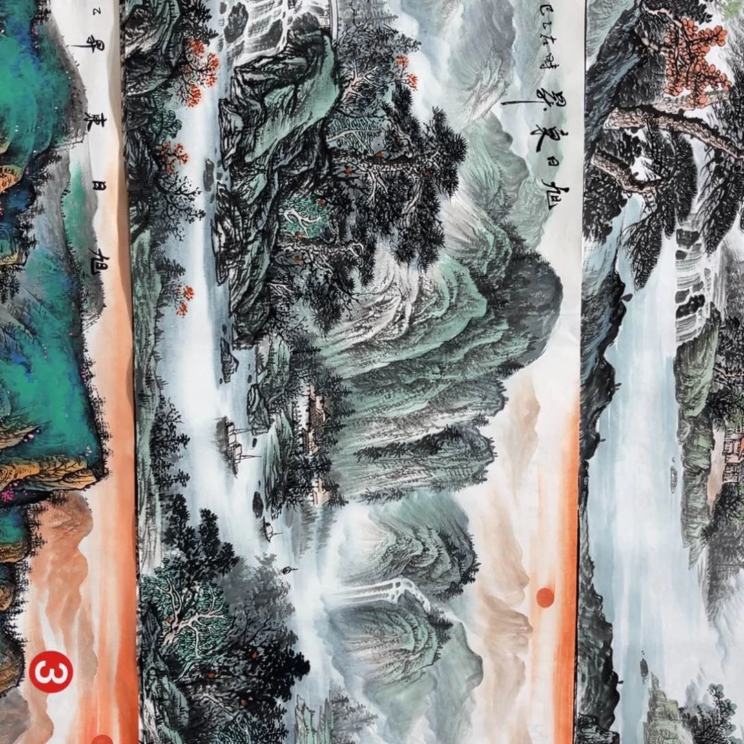 热***评国画国画山水作品