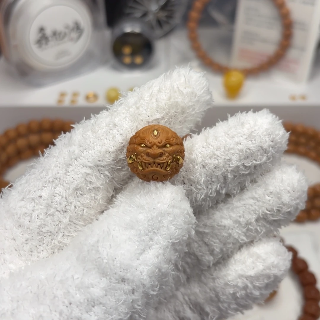 猴头核桃吊坠猴头雕刻单籽