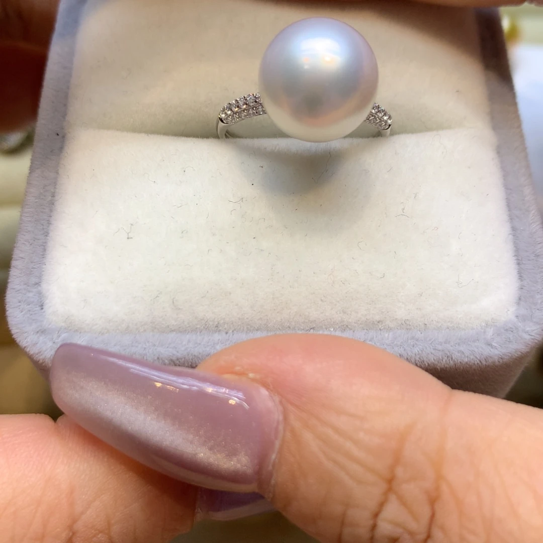 14K金镶嵌戒指海水珍珠