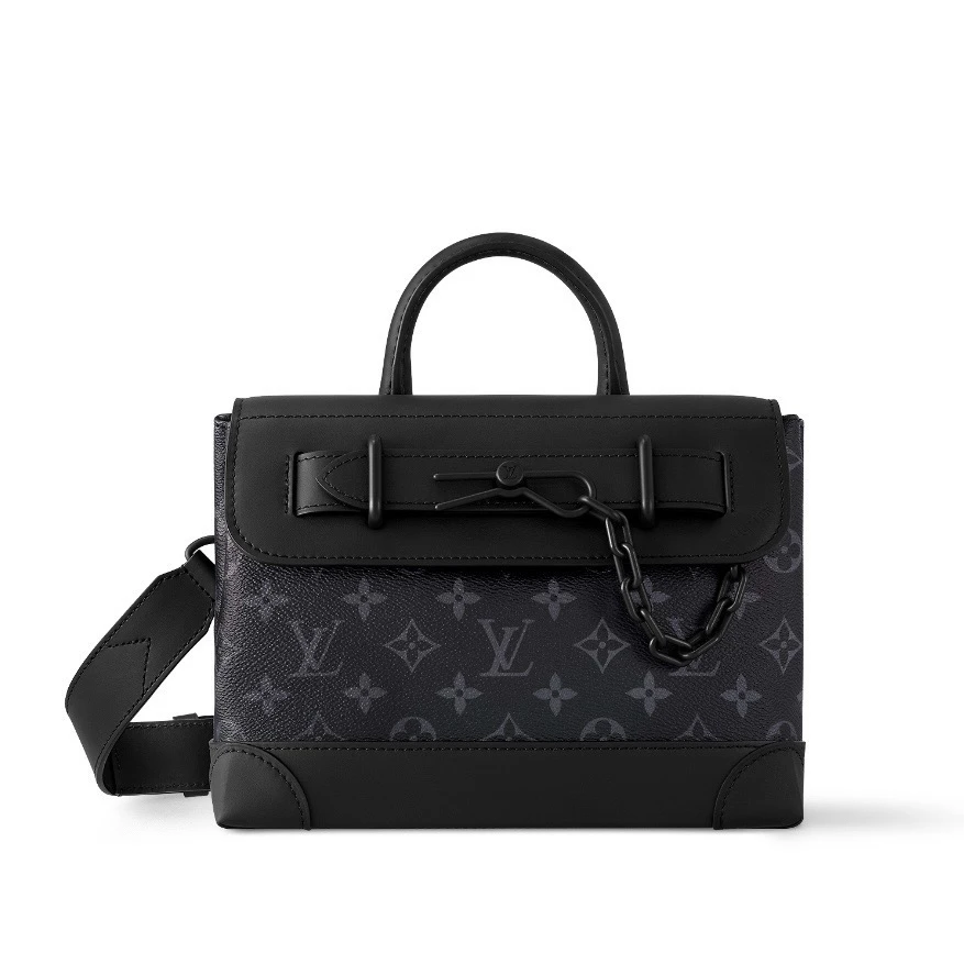 99新 LouisVuitton/路易威登 LV Steamer经典黑老花斜挎包 G230