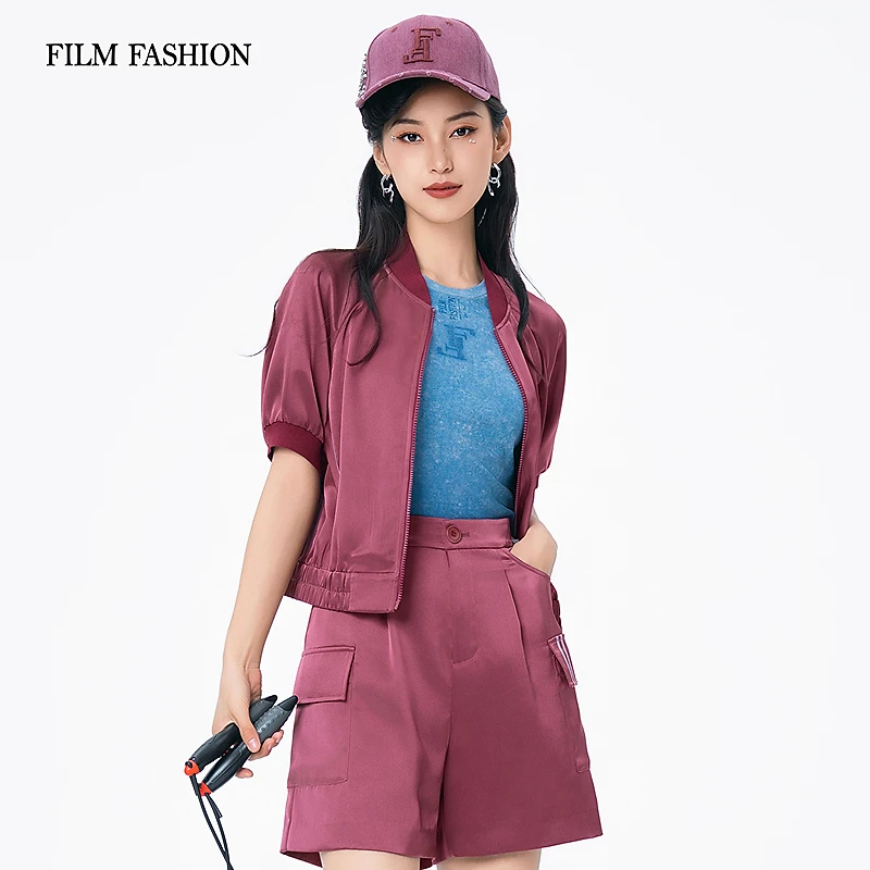 一电影一时装夏季新款运动风棒球服短外套女装百搭小众FFGG121207