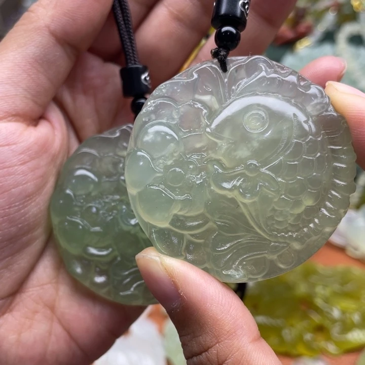 未镶嵌岫玉吊坠毛衣链锁骨链