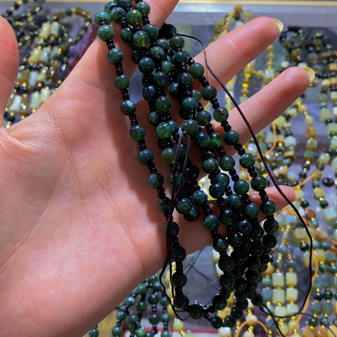 蛇纹石玉未镶嵌毛衣链100