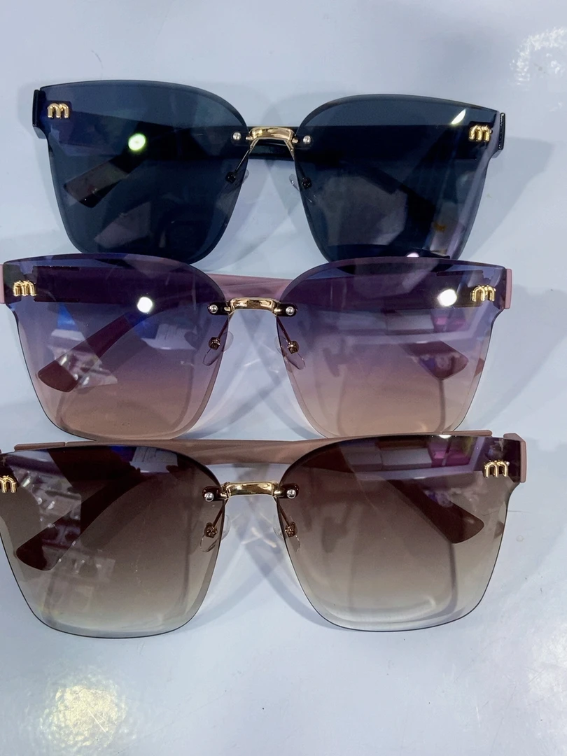 女士时尚无框切边渐变太阳镜防紫外线显脸小网红款2712