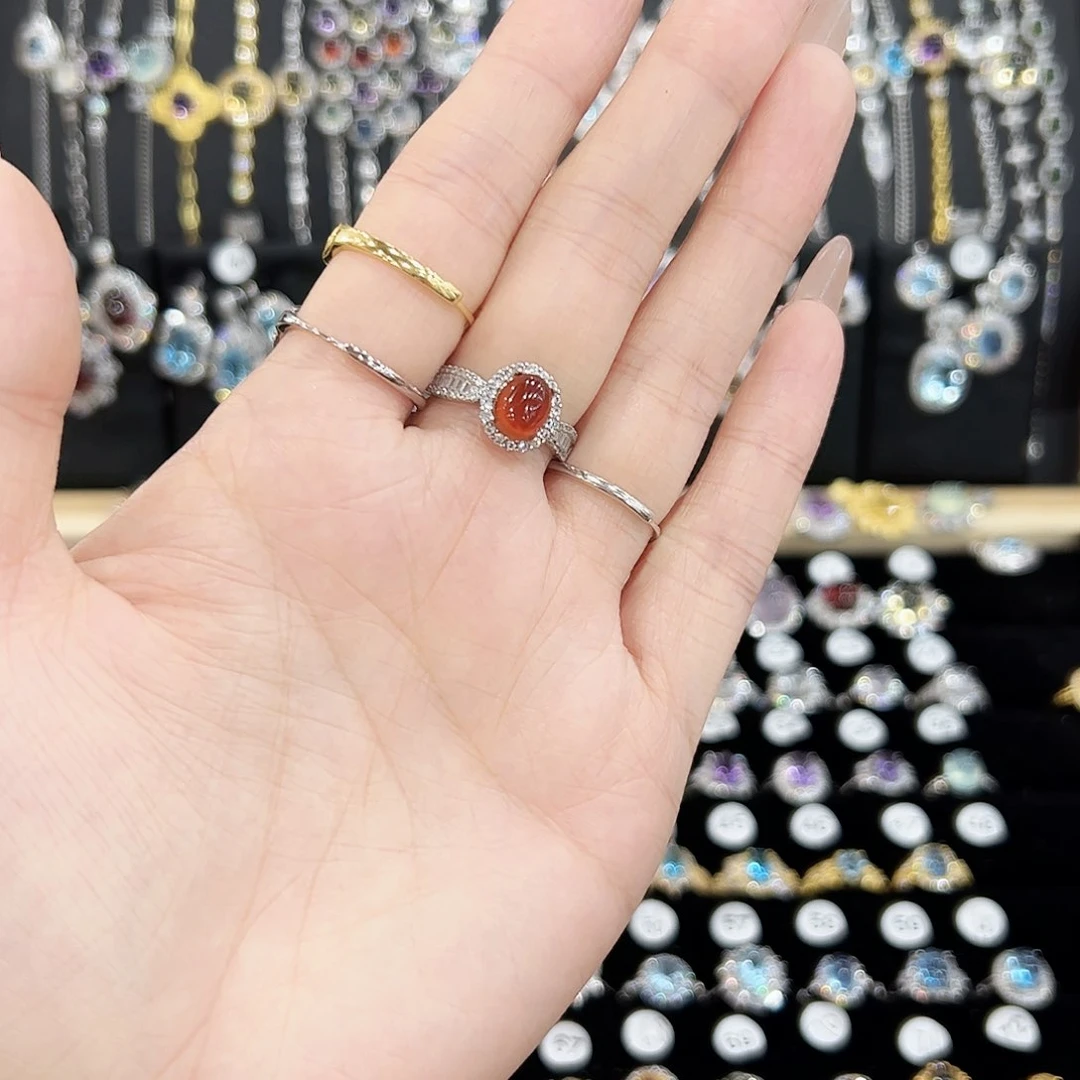 紫晶戒指银S925镶嵌天然