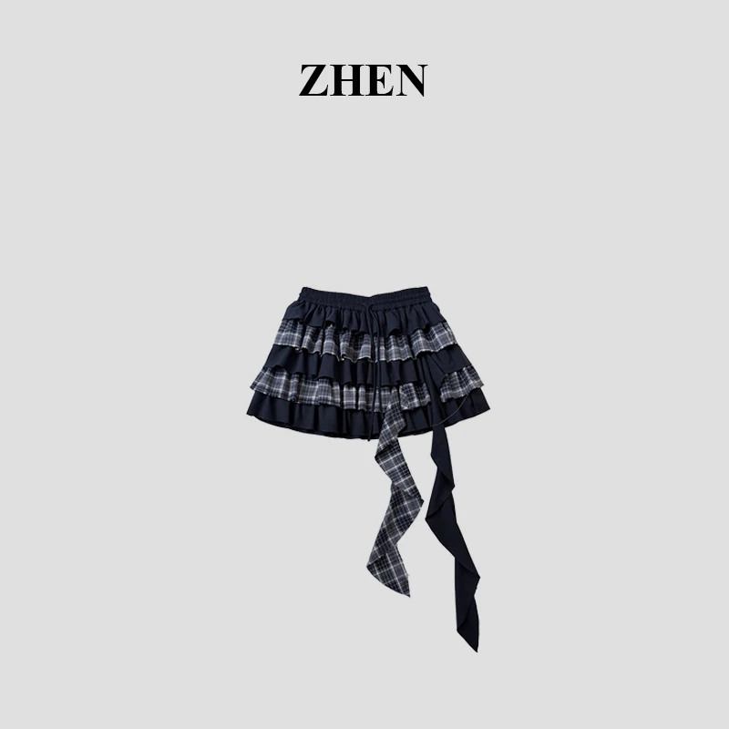 【ZHEN】25Y02342 2025新款半裙显瘦遮肉小众设计款