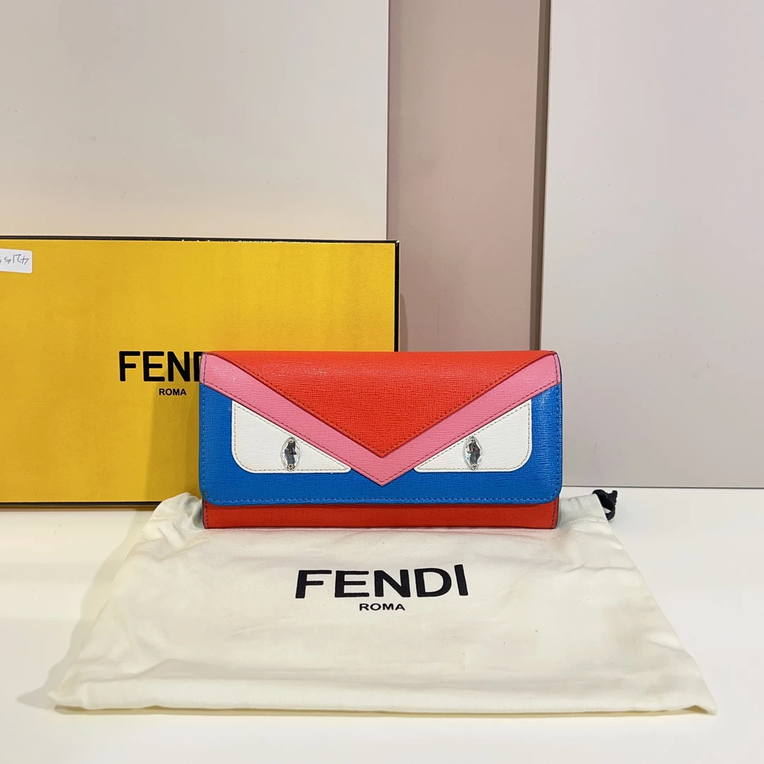 95新 FENDI/芬迪 芬迪小怪兽长款钱包 cj4817