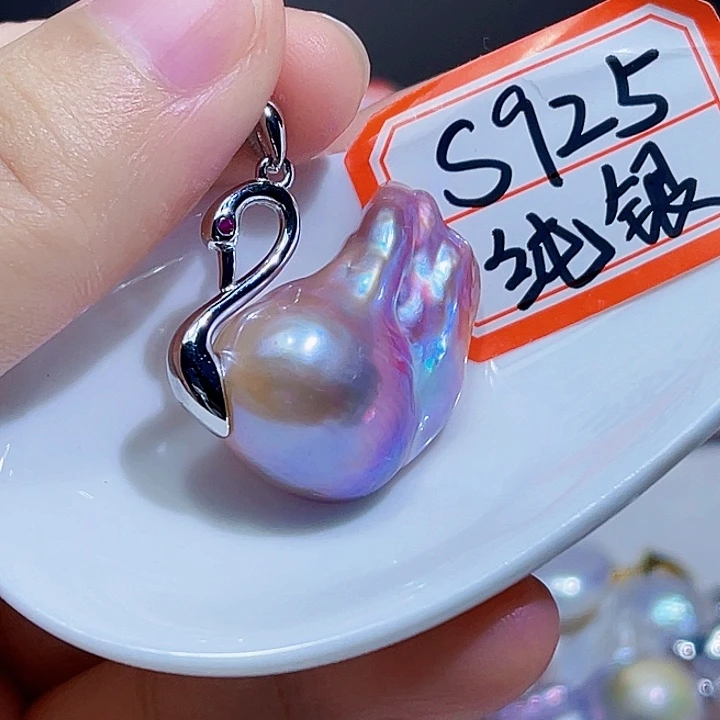 淡水珍珠银S925镶嵌颈饰