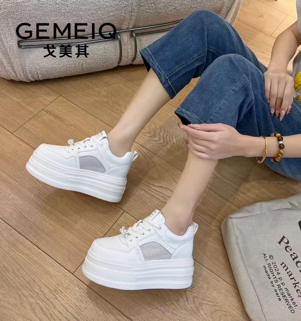 女鞋百搭韩版松糕底网面圆头时尚休闲鞋夏季透气薄款