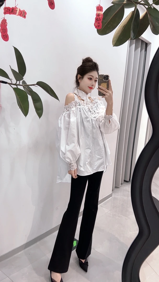 ［文静专属］春季显瘦黑色高弹微喇叭裤女