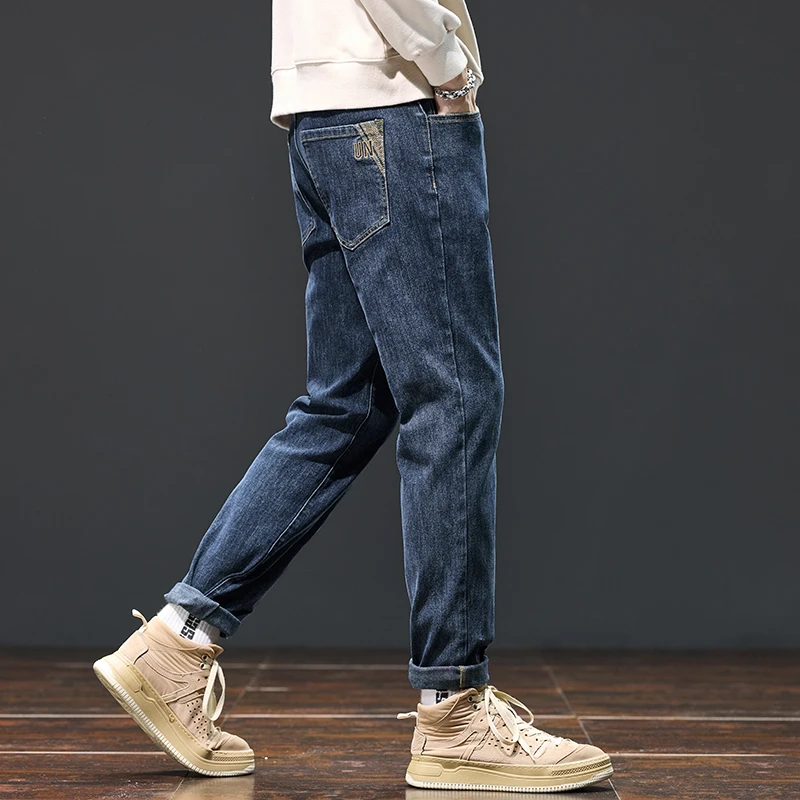 2025春季新款男士牛仔裤弹力百搭直筒修身男裤子潮流韩版牛仔