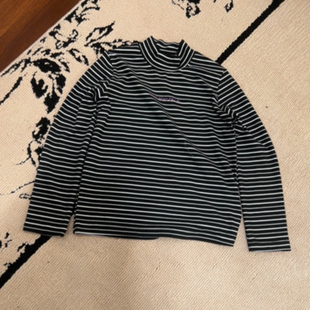 【编号Q154】A244292330-01-儿童 中领条纹印花T恤静谧黑-yew