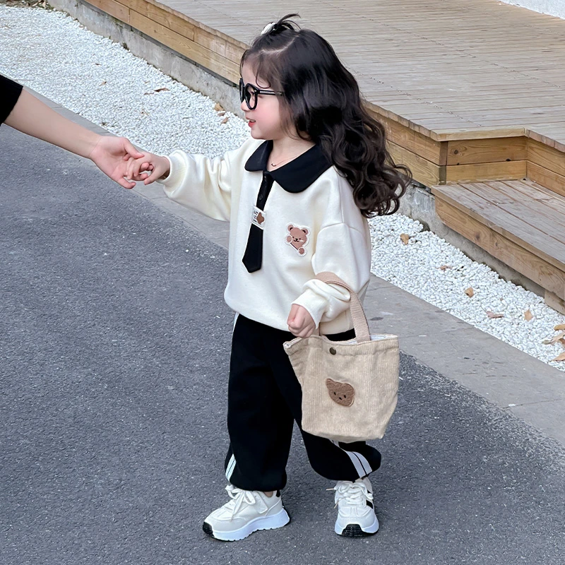 休闲女童春季女韩版常规春秋套2025新款装洋气运动时髦卫衣女宝