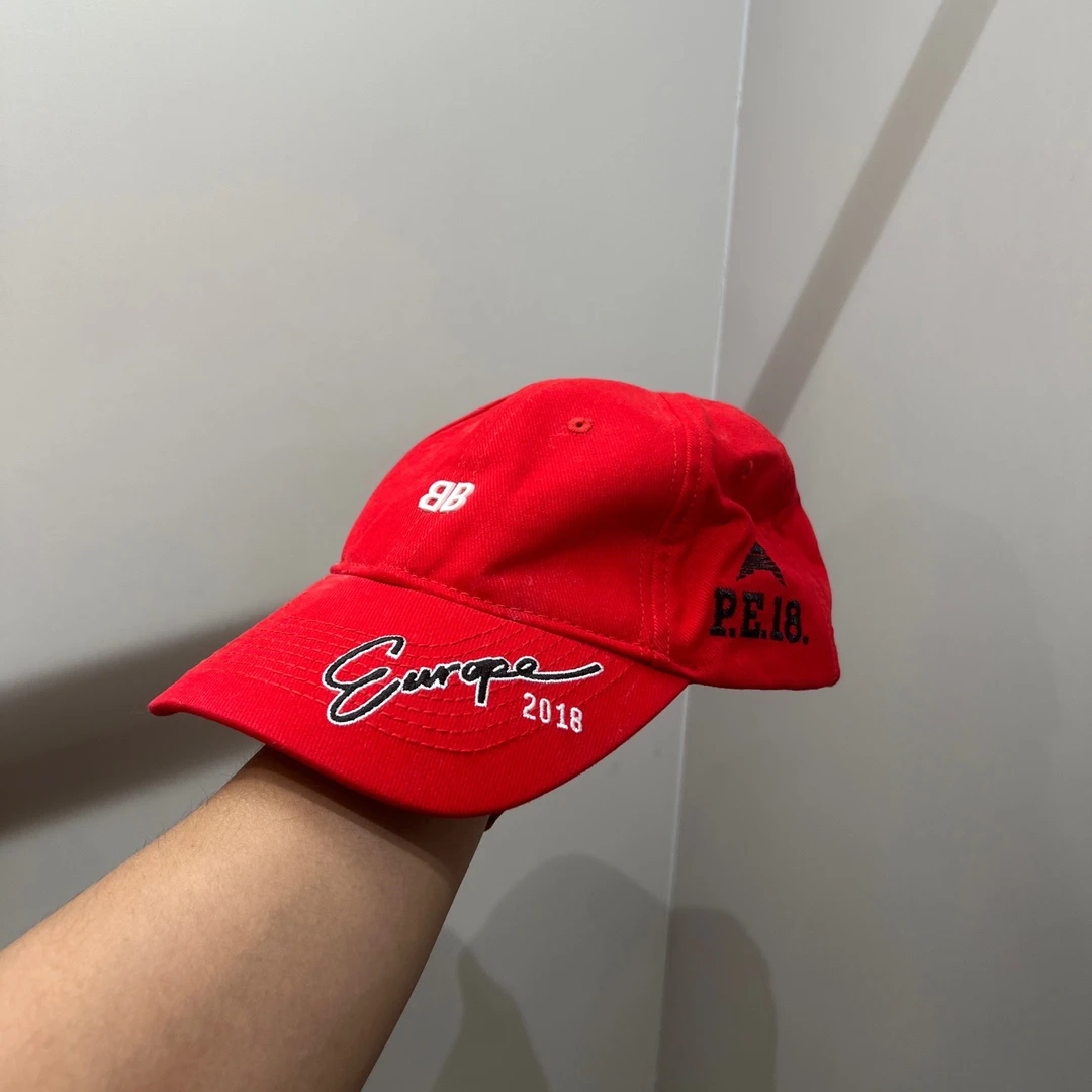 99新 Balenciaga/巴黎世家 tob563 Europe字母logo弯檐帽 l码 棉