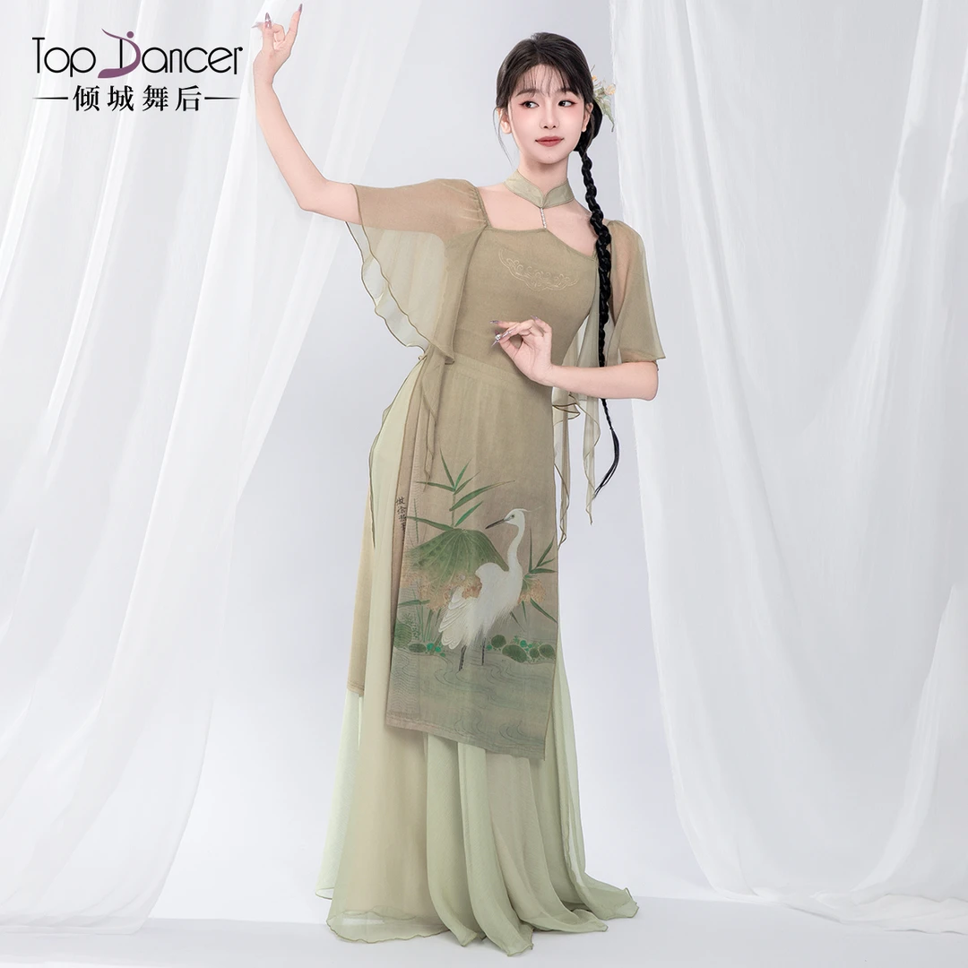 倾城舞后古典舞服装新中式旗袍上衣纱衣新款舞蹈服装中国舞练功服