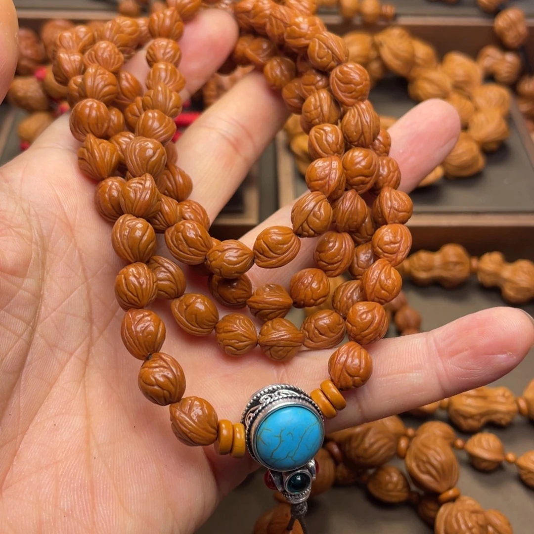 致***京桃核手串龙纹桃核7