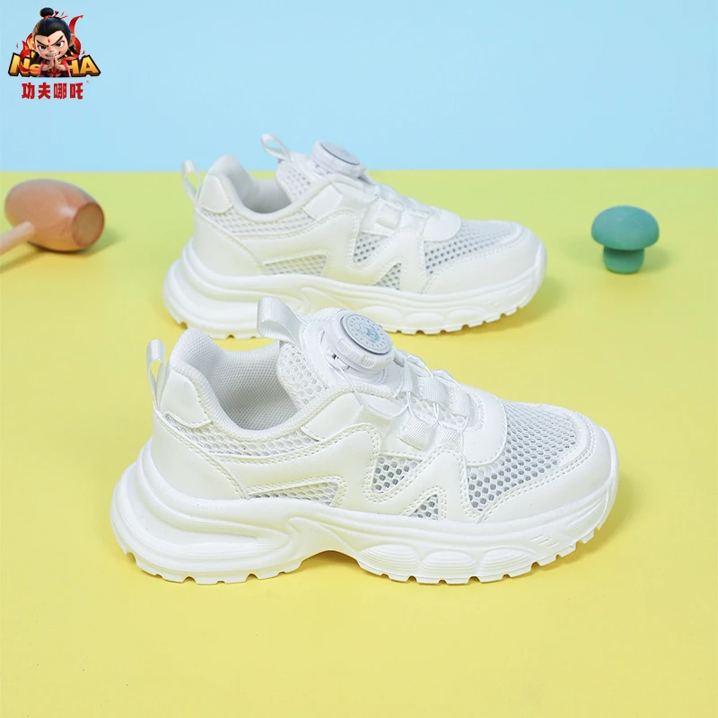 功夫哪吒儿童单网鞋2025春夏新款网面透气运动鞋外穿运动跑步鞋潮