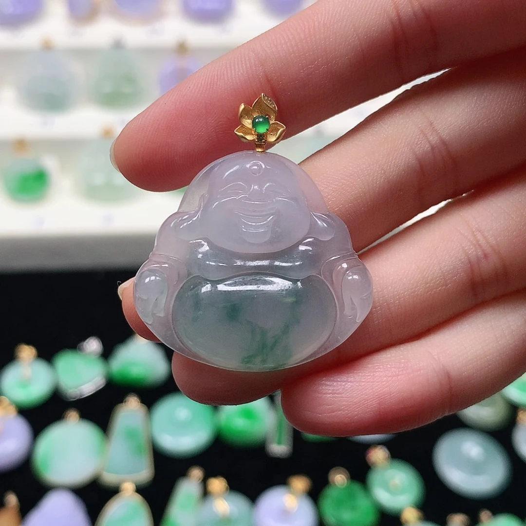 颈饰18K金镶嵌翡翠翡翠吊坠