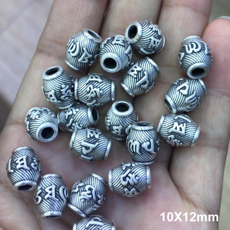 925银手链 手串党狂喜！3D 硬银六字真言隔珠，编出来的手链谁不夸