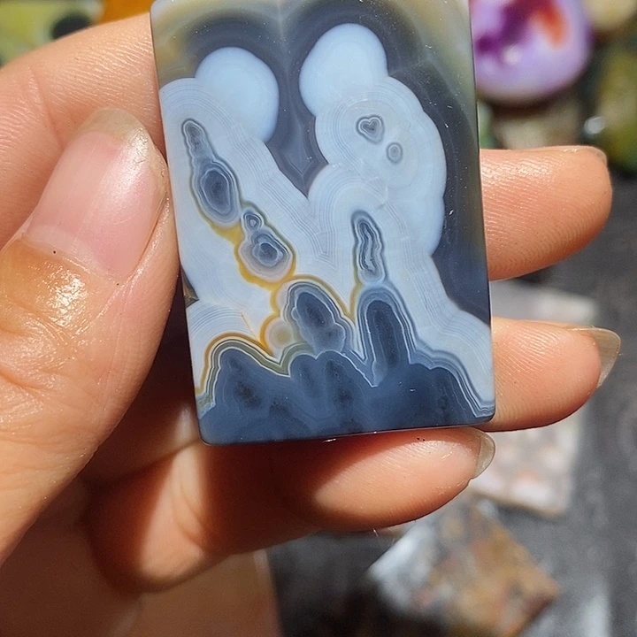 泡***麻玛瑙/玉髓合金颈饰