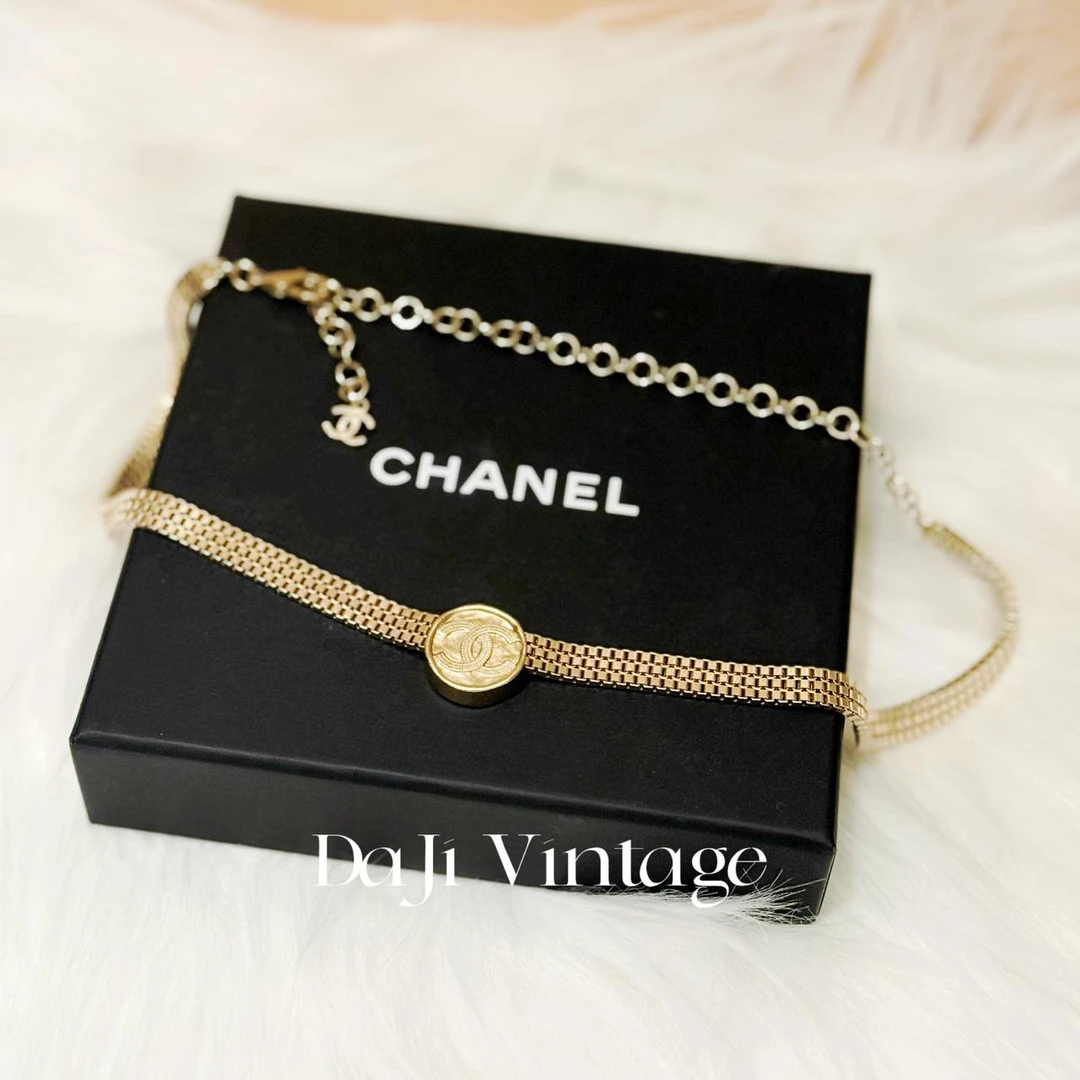 大吉中古/Chanel香奈儿金色双c金币项链