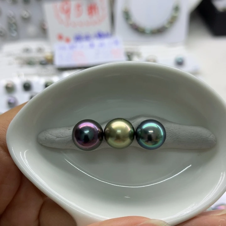 海水珍珠裸珠三珠套链