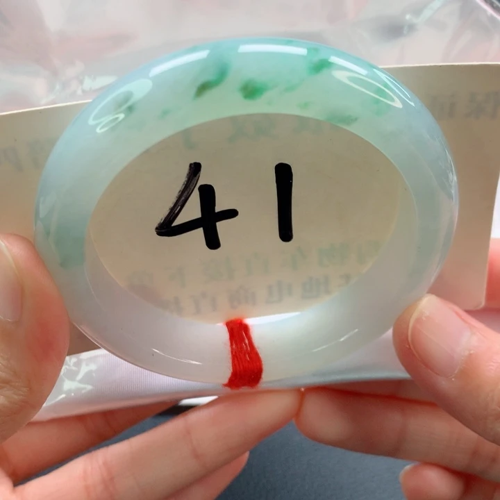 未镶嵌手镯翡翠正圈飘阳绿花