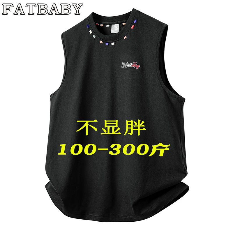 夏季潮流亲肤纯棉背心大码男士百搭时尚无袖t恤青年美式休闲透气t