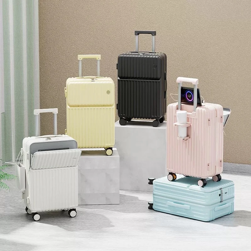 行李箱拉杆箱女20寸登机密码旅行箱男28大容量前置开口多功能皮箱