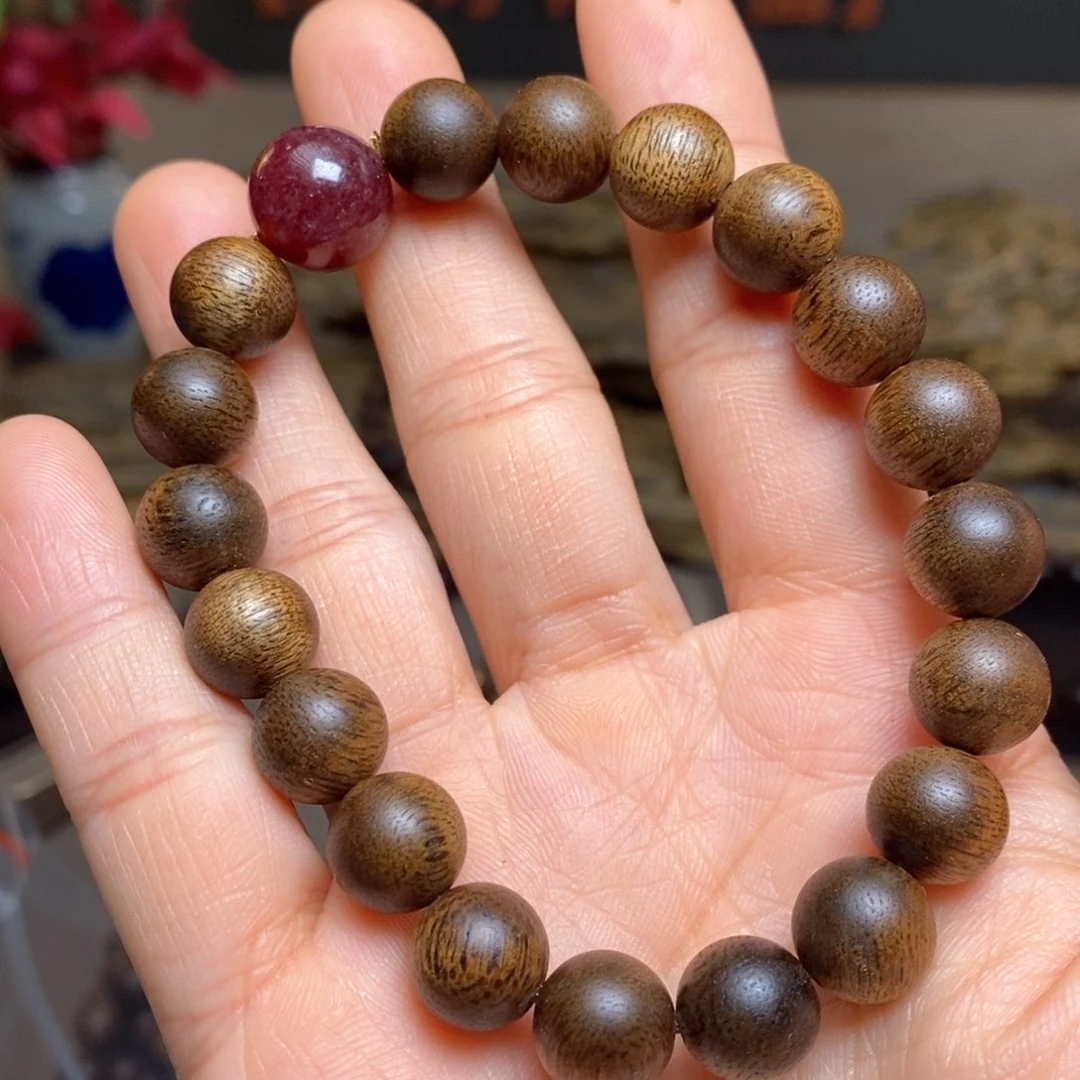 沉香手串越南芽庄黄棋楠1.0单圈设计