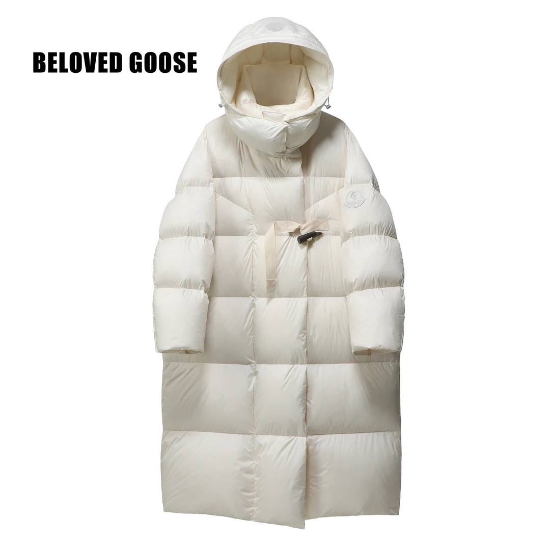 2025冬季设计师款羊角扣白鹅绒服9003