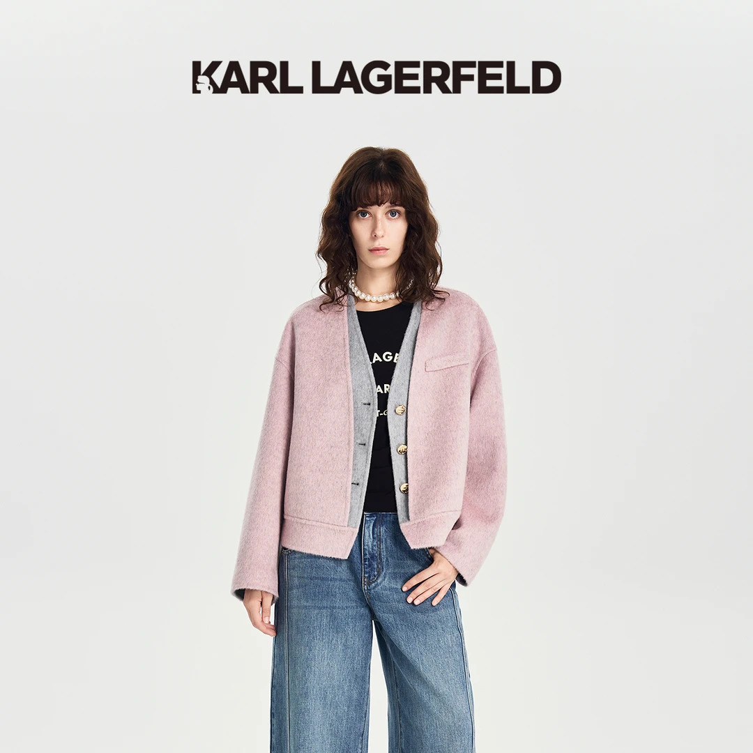 【婷婷专属】KARLLAGERFELD假两件羊毛外套M27E1528