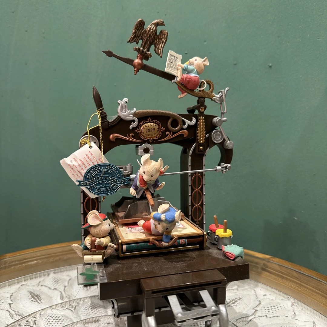 Enesco 打印机小老鼠古董八音盒