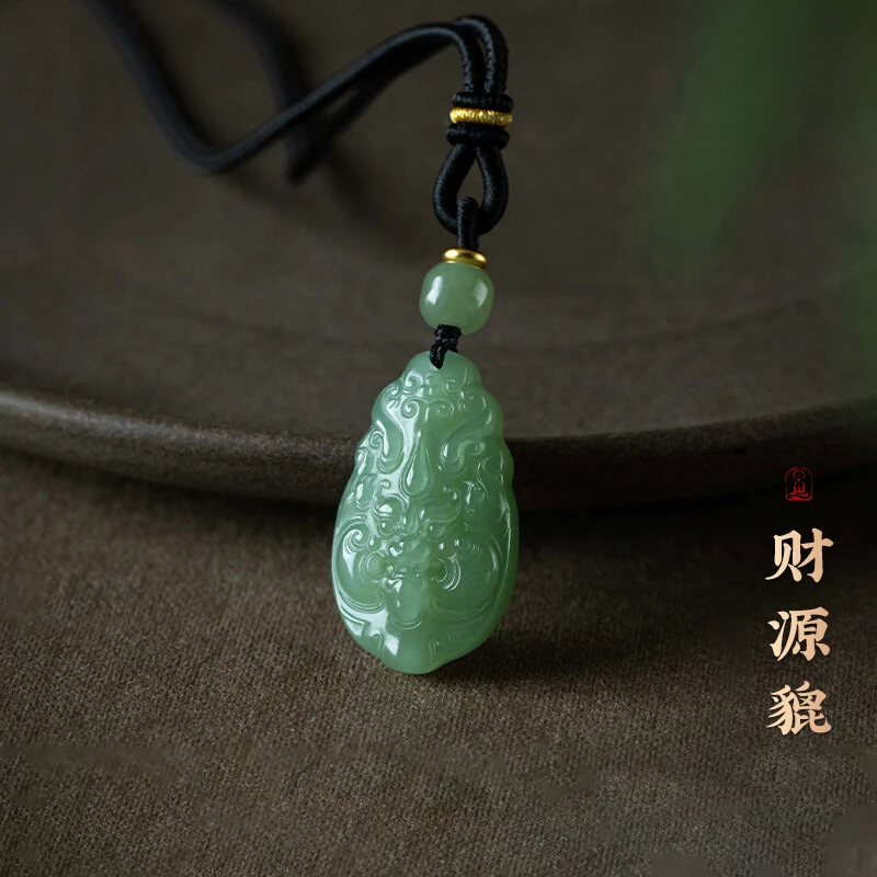 和田玉吊坠如意貔貅挂坠桶珠项链玉佩挂饰男女收藏级保真玉石项链