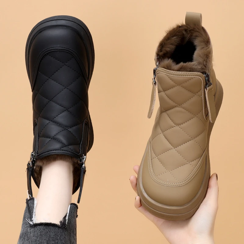 厚底百搭雪地靴女2025冬季新款加绒保暖软底软面防寒防水棉鞋女