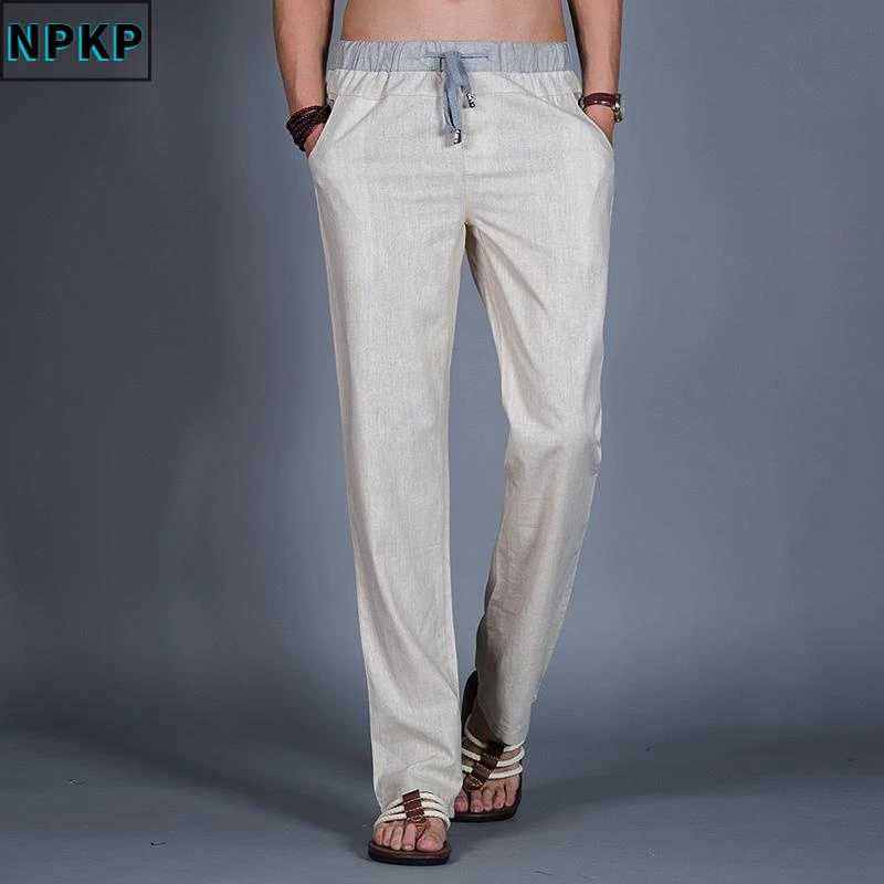 秋冬季新款时尚高档潮牌男士薄款透气运动直筒宽松大码抽绳休闲裤