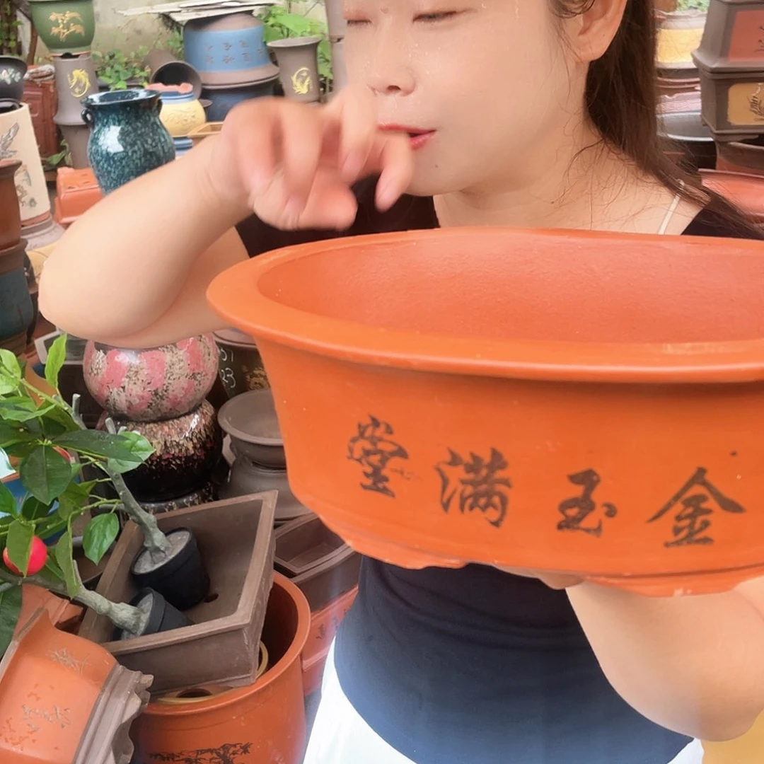 30红椭圆花盆紫砂花盆
